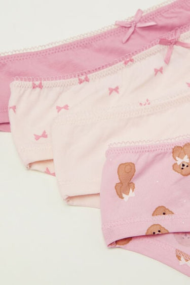 4 Pairs of Girls’ Printed Cotton Knickers