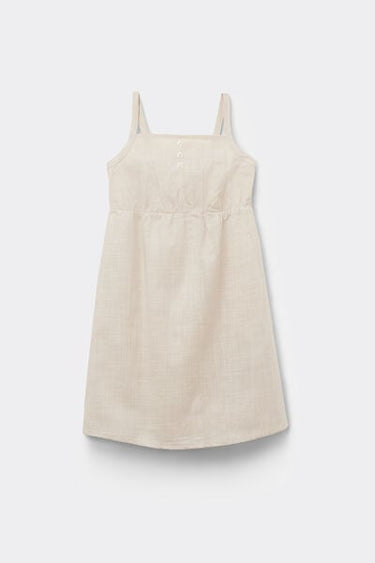 Girls’ Linen-Look Cotton Canvas Dress