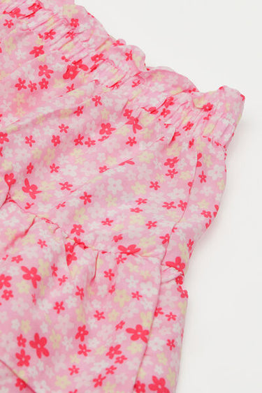 Girls’ Frilly Viscose Canvas Skirt