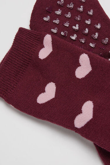 Girls' Short Non-Slip Patterned Socks