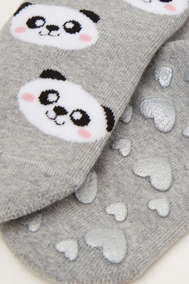 Girls' Short Non-Slip Patterned Socks