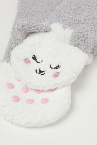 Girls’ Soft Appliqué Non-Slip Socks