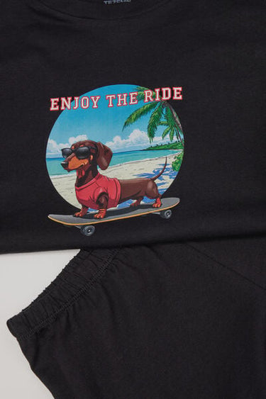 Boys’ Dachshund Print Short Cotton Pyjamas
