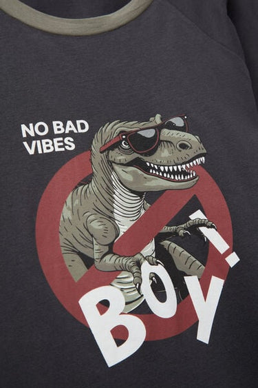 Boys’ Dino Print Cotton Long Pyjamas