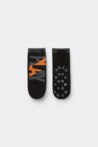 Boys' Short Non-Slip Patterned Socks