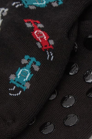 Boys’ Lightweight Patterned Non-Slip Cotton Socks
