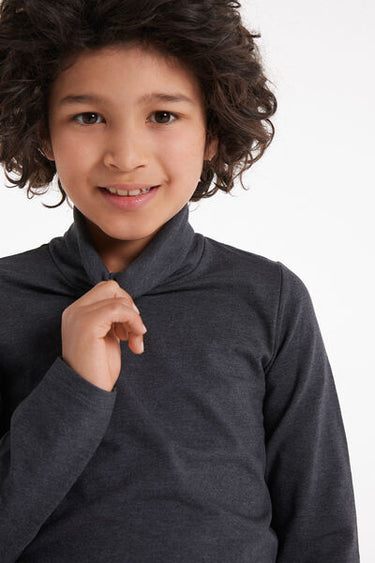 Kids’ Unisex Long-Sleeved Polo Neck Thermal Cotton Top