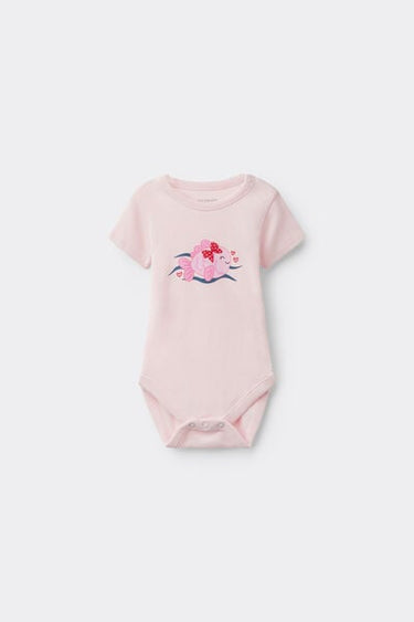 Baby Printed Pure Cotton Bodysuit with Short Sleeves